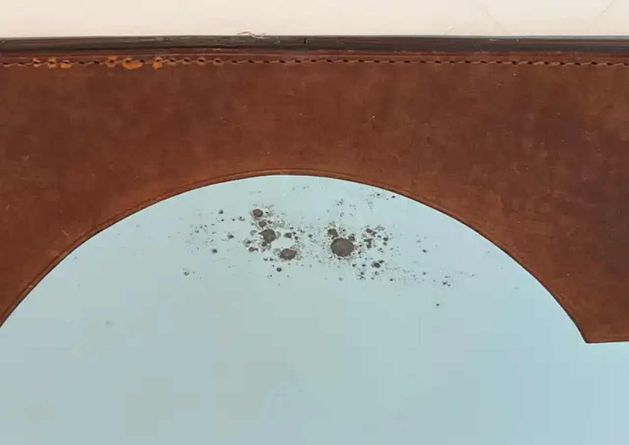 Leather mirror in the style of Jacques Adnet, 1950s 12