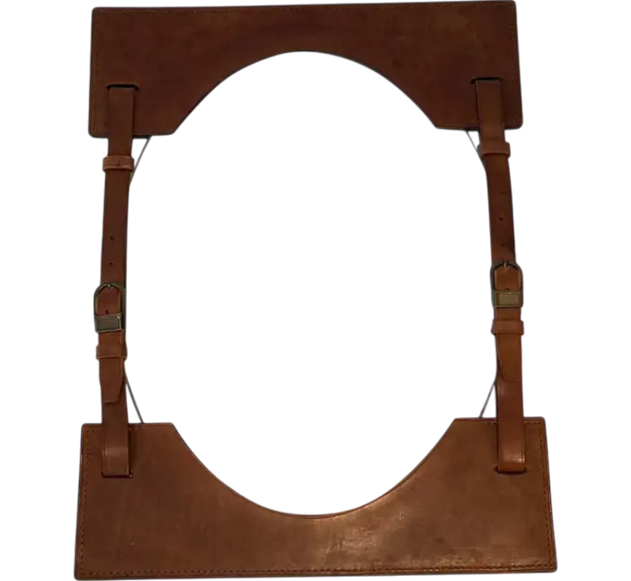 Leather mirror in the style of Jacques Adnet, 1950s 14