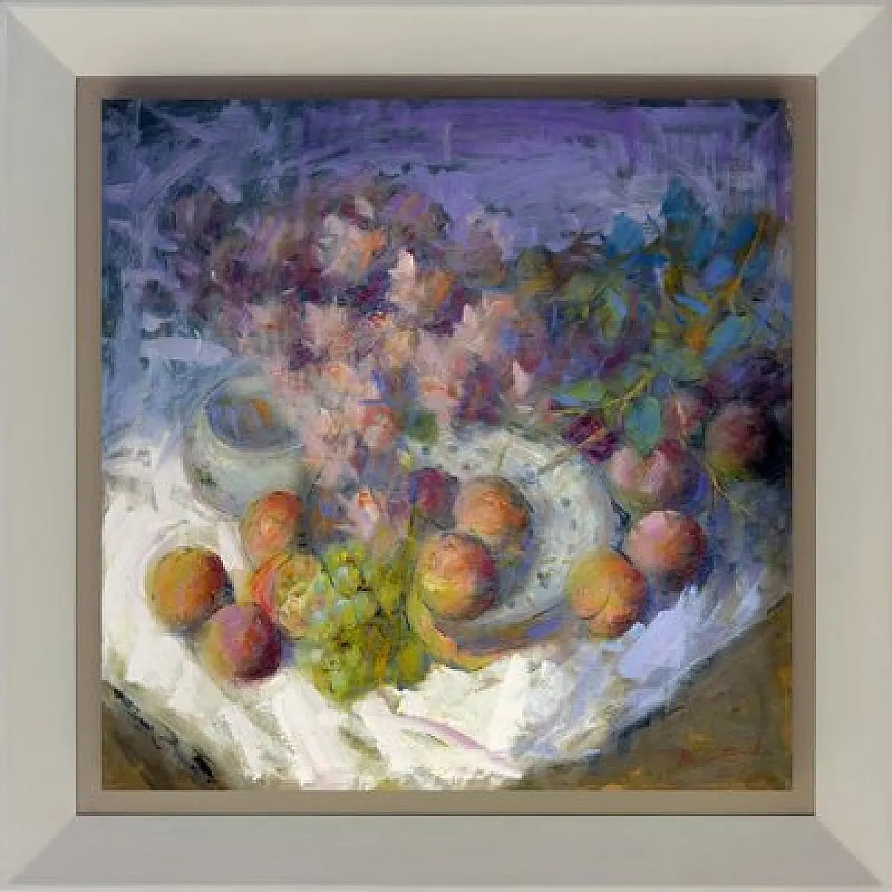 Floral composition by Renato Criscuolo, oil on canvas, 2000s 1