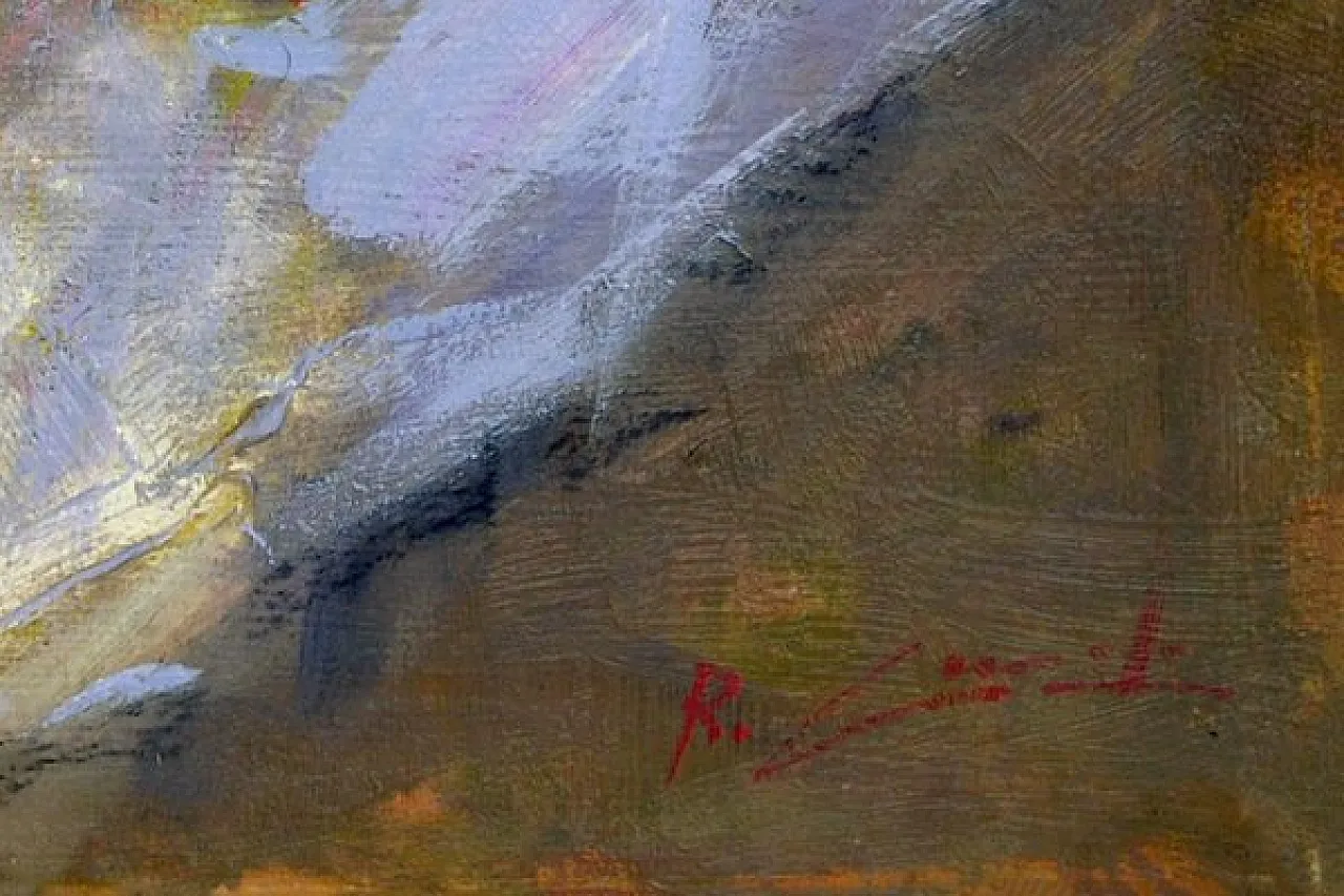 Floral composition by Renato Criscuolo, oil on canvas, 2000s 3