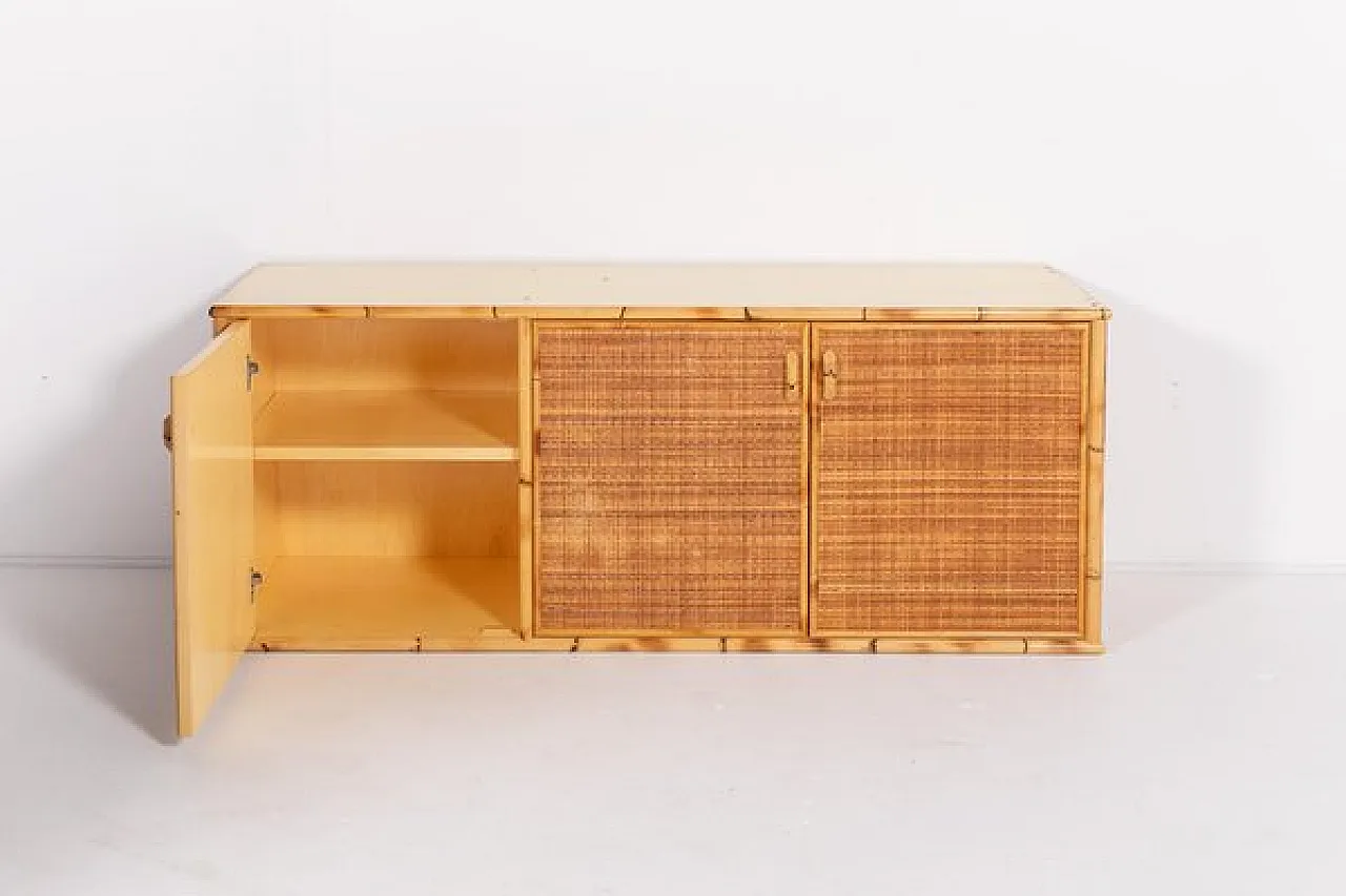Vintage bamboo and wicker sideboard, 1990s 3