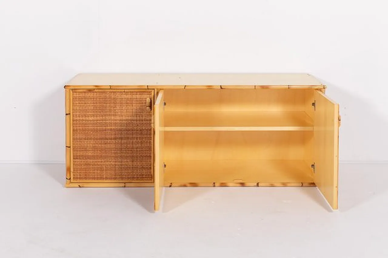 Vintage bamboo and wicker sideboard, 1990s 4