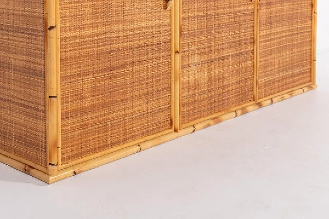 Vintage bamboo and wicker sideboard, 1990s 5