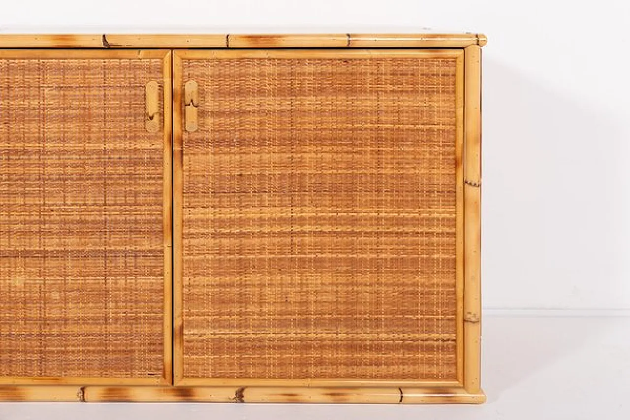 Vintage bamboo and wicker sideboard, 1990s 6