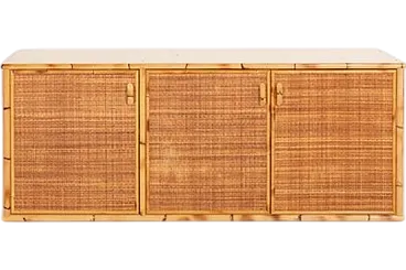 Vintage bamboo and wicker sideboard, 1990s