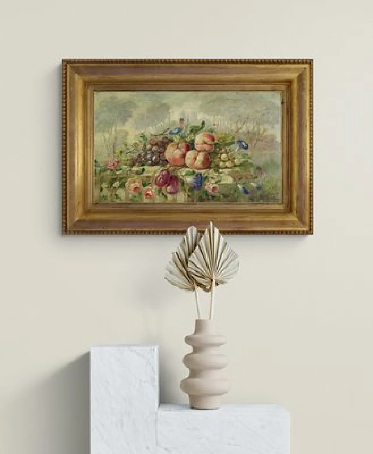 Still Life by Vittorio landi, oil on canvas with frame, 1990s 2