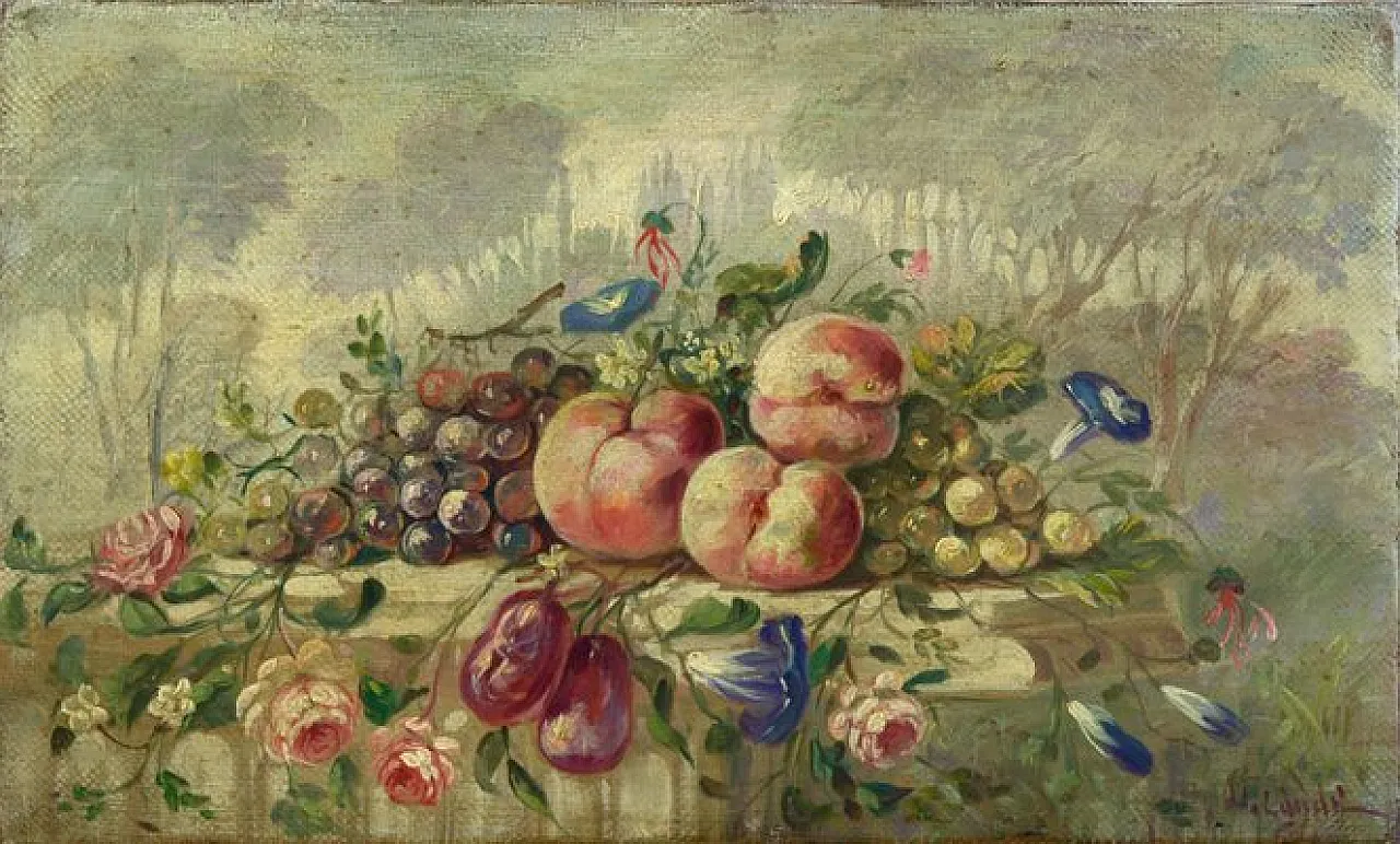 Still Life by Vittorio landi, oil on canvas with frame, 1990s 3