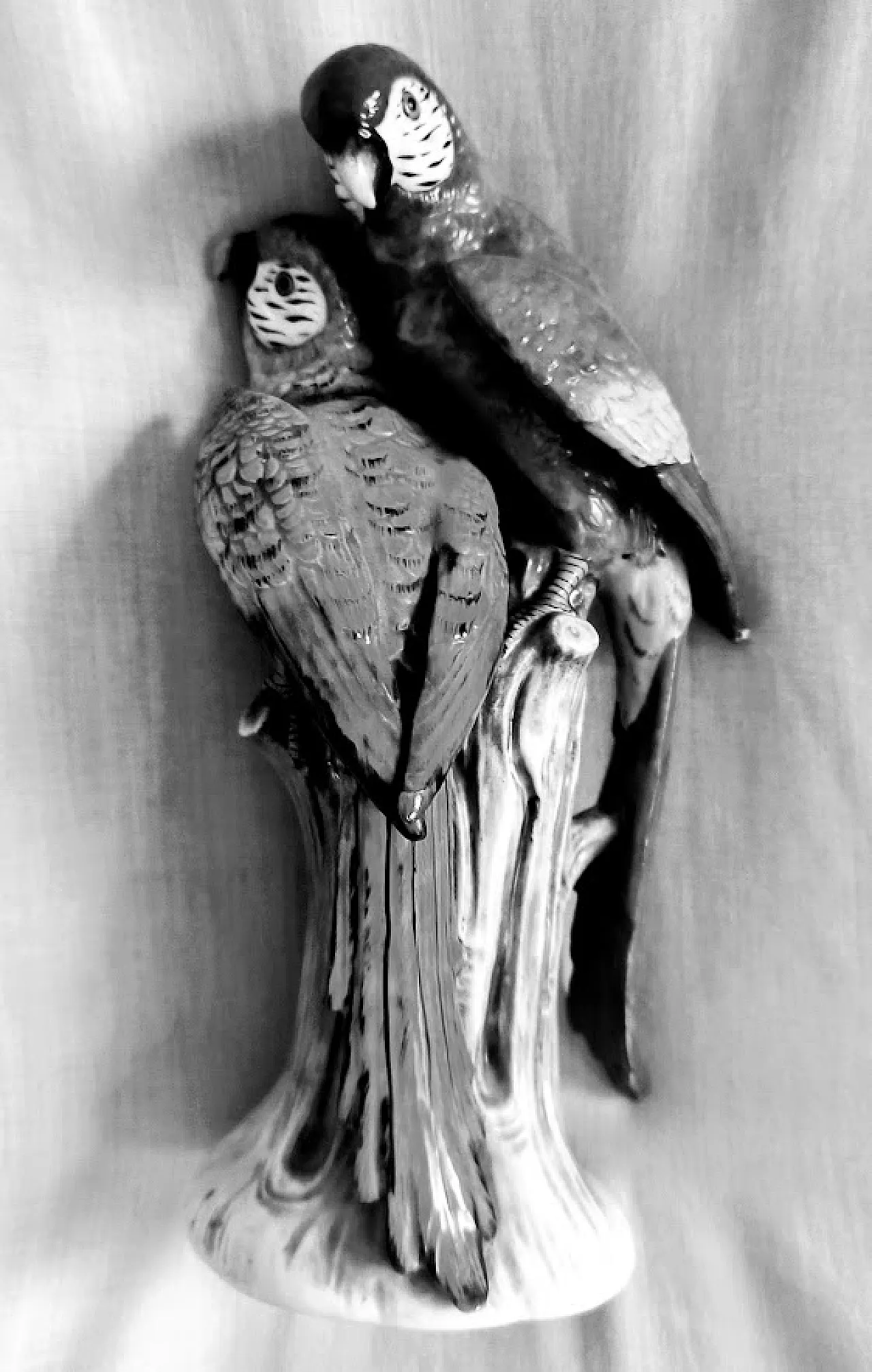 Coloured parrot tiles in Capodimonte porcelain, 1950s 3