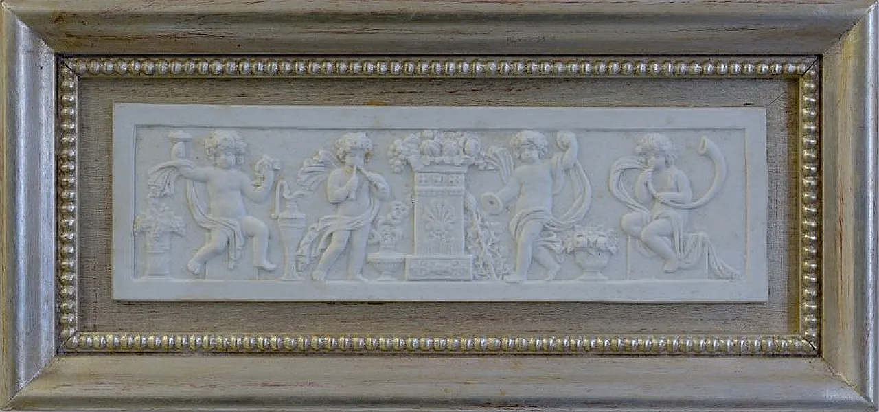 Amorini porcelain panel by Giulio Tucci, 2000s 1