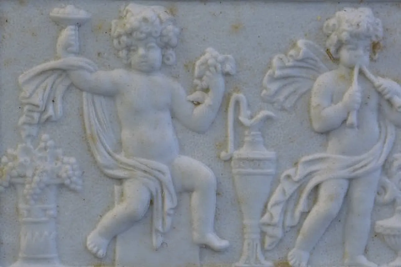 Amorini porcelain panel by Giulio Tucci, 2000s 3