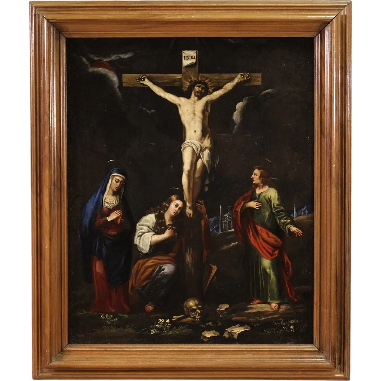 The Crucifixion, Italian painting on slate, 17th century 16