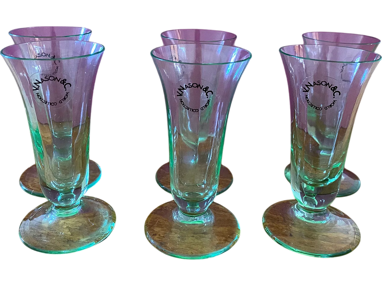 6 Bicchieri in vetro di Murano di V. Nason & C., metà '900 4