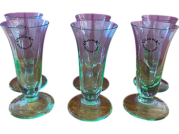 6 Bicchieri in vetro di Murano di V. Nason & C., metà '900