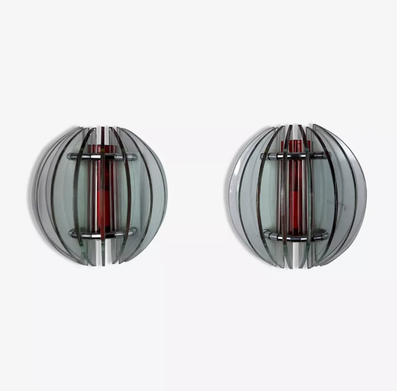 Pair of two-tone Veca wall lights, 1970s 1