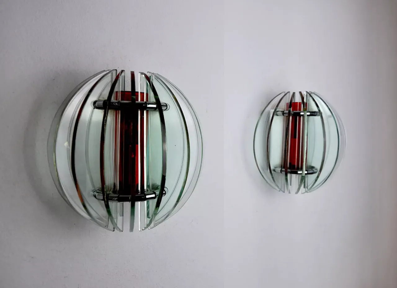 Pair of two-tone Veca wall lights, 1970s 2