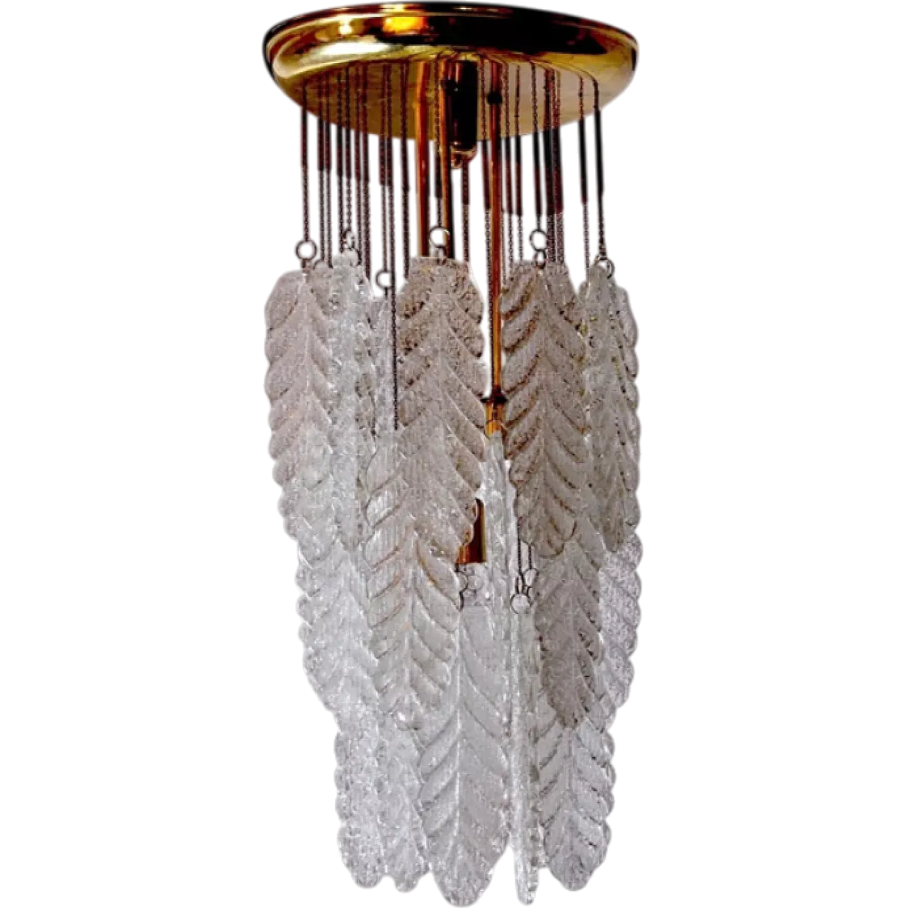 Leaves Murano glass chandelier by Mazzega, 1970s 7