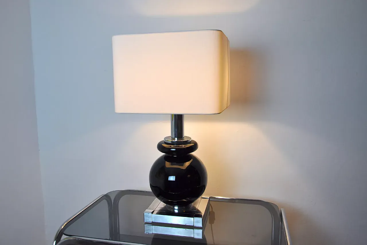 Cubic table lamp with ceramic by Bd Lumica, 1980s 2