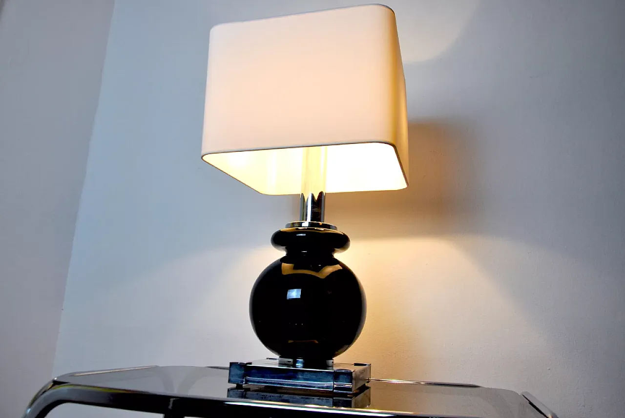 Cubic table lamp with ceramic by Bd Lumica, 1980s 3