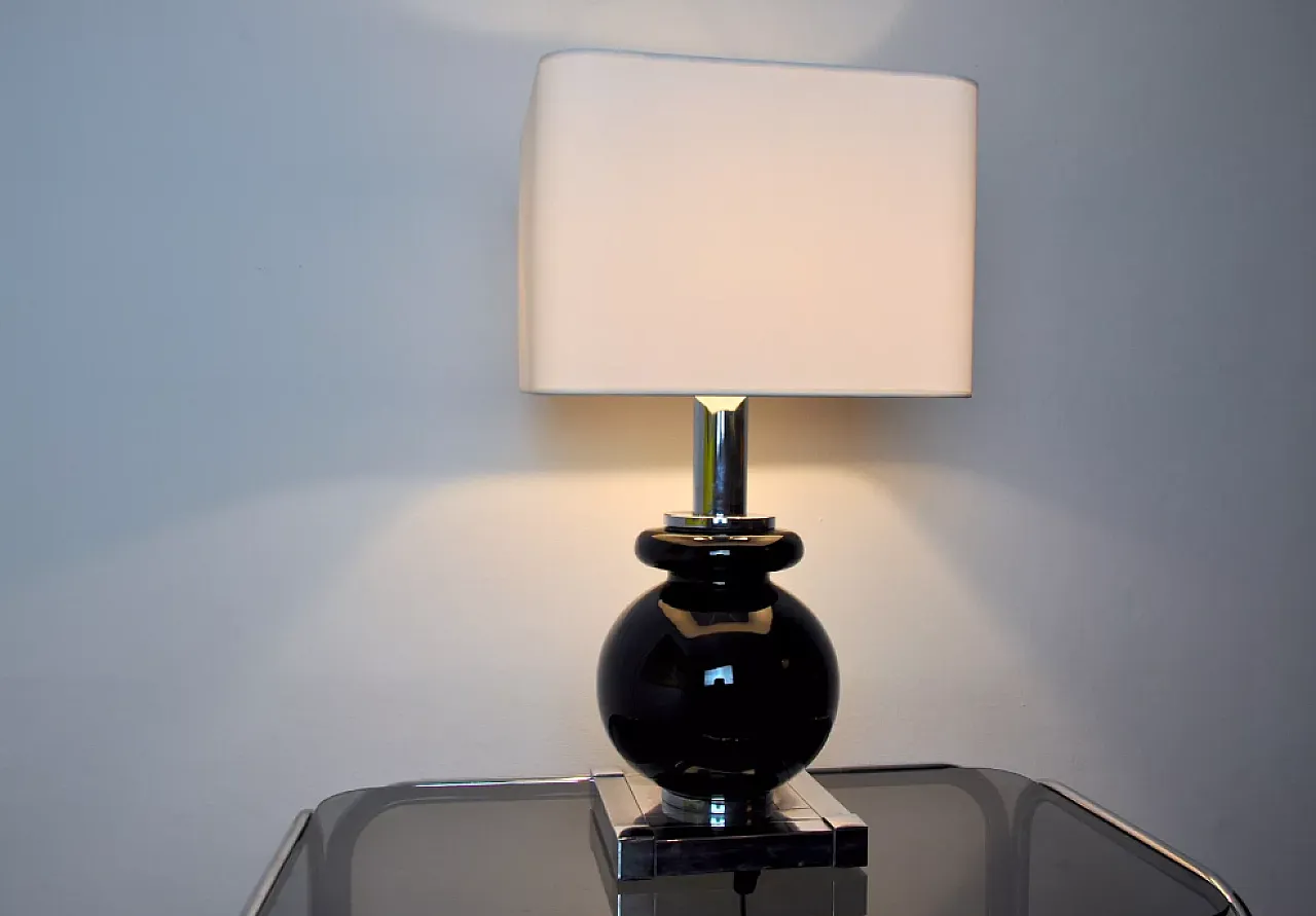 Cubic table lamp with ceramic by Bd Lumica, 1980s 4