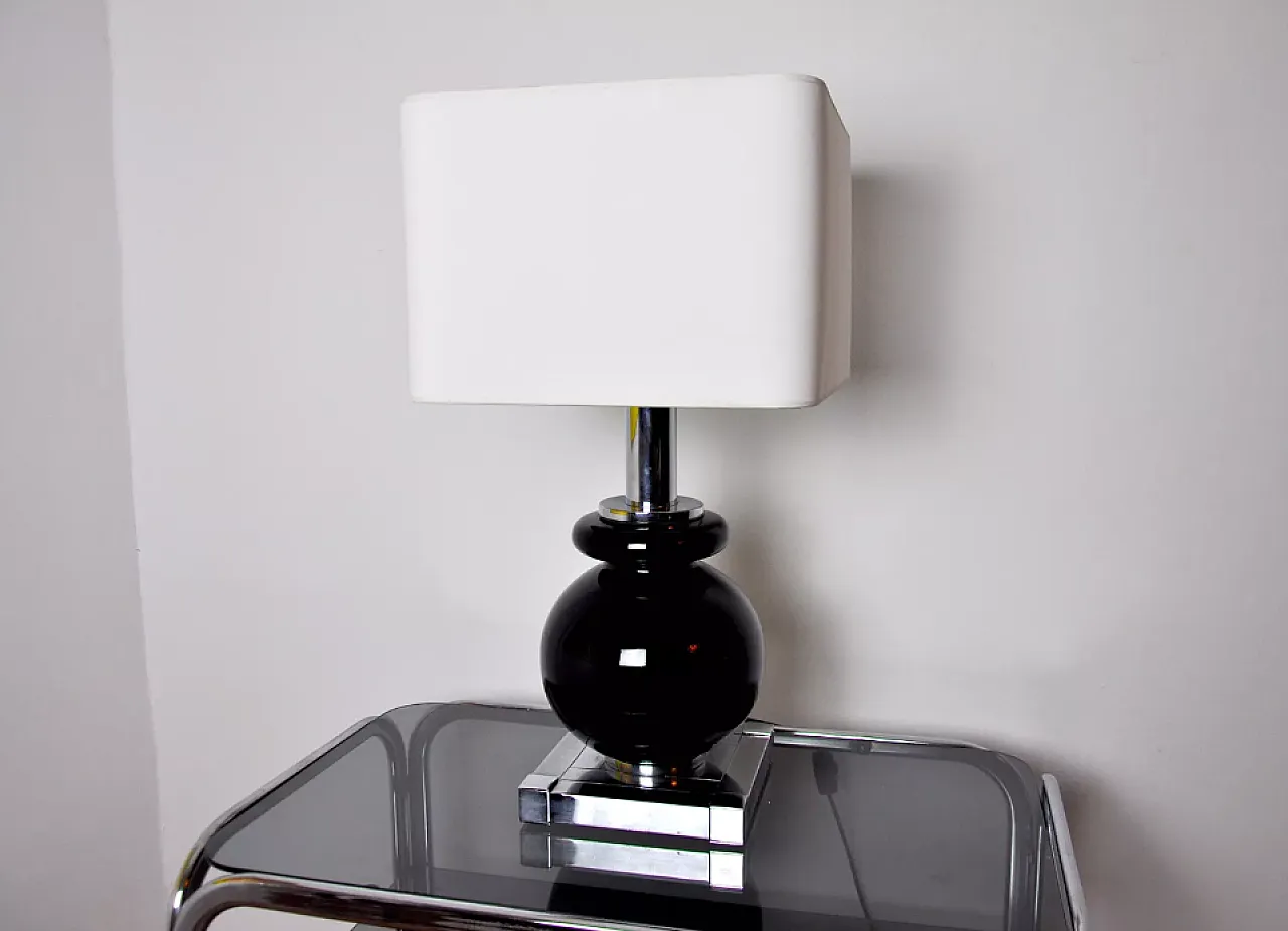 Cubic table lamp with ceramic by Bd Lumica, 1980s 5