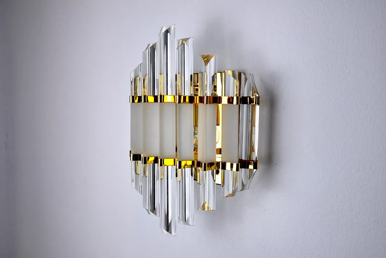 Applique in vetro di Murano e metallo dorato di Venini, anni '70 3