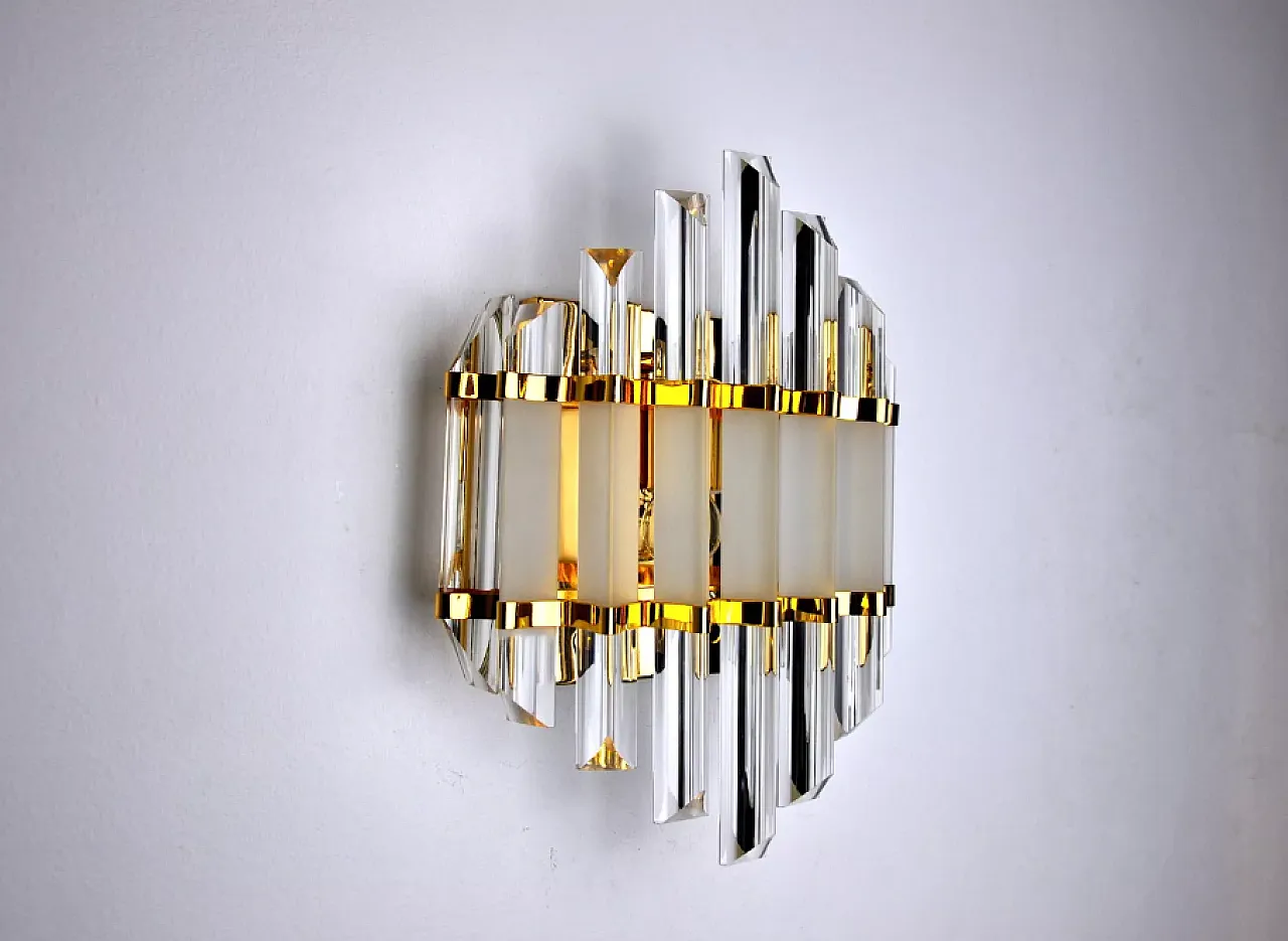 Applique in vetro di Murano e metallo dorato di Venini, anni '70 4