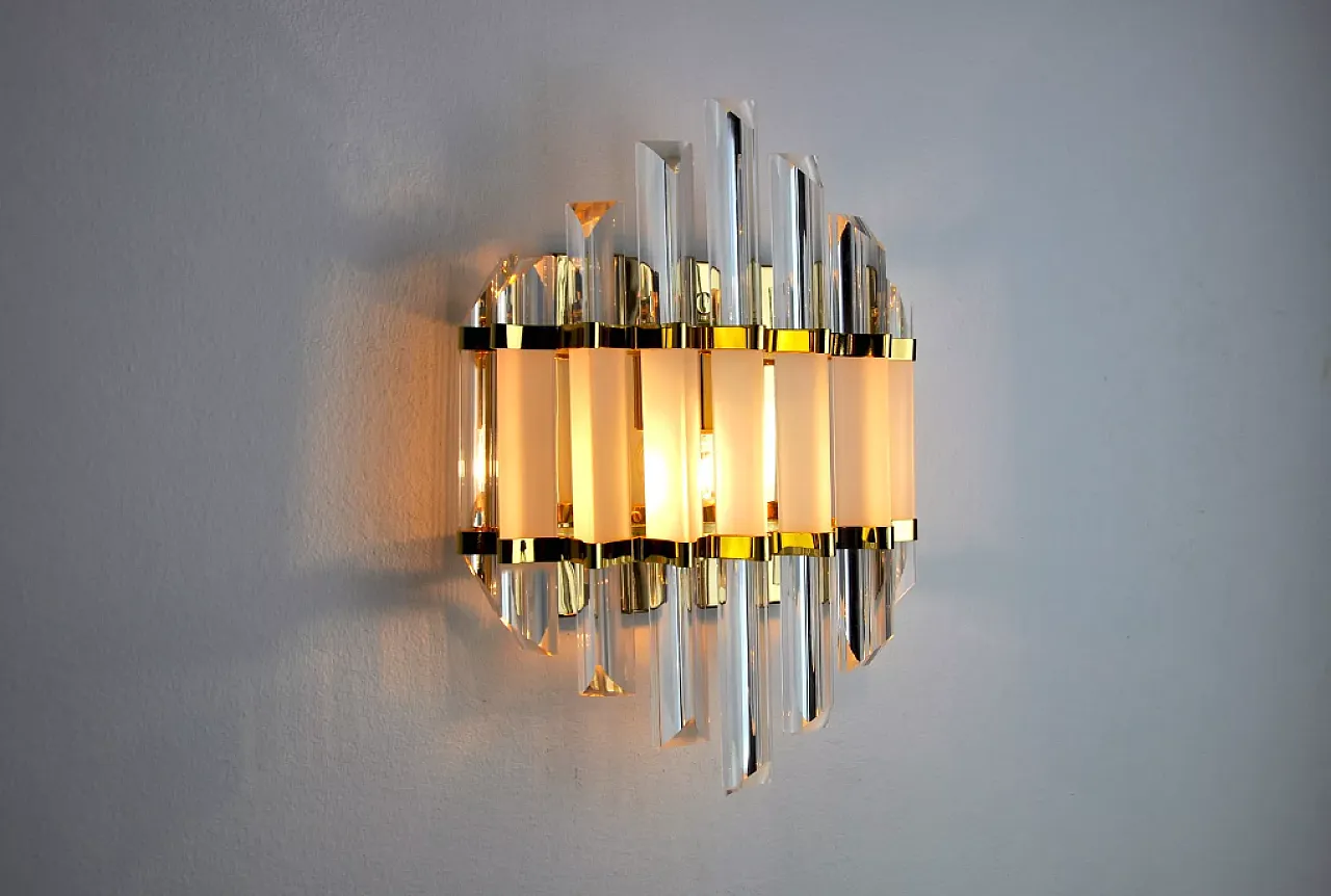 Applique in vetro di Murano e metallo dorato di Venini, anni '70 6