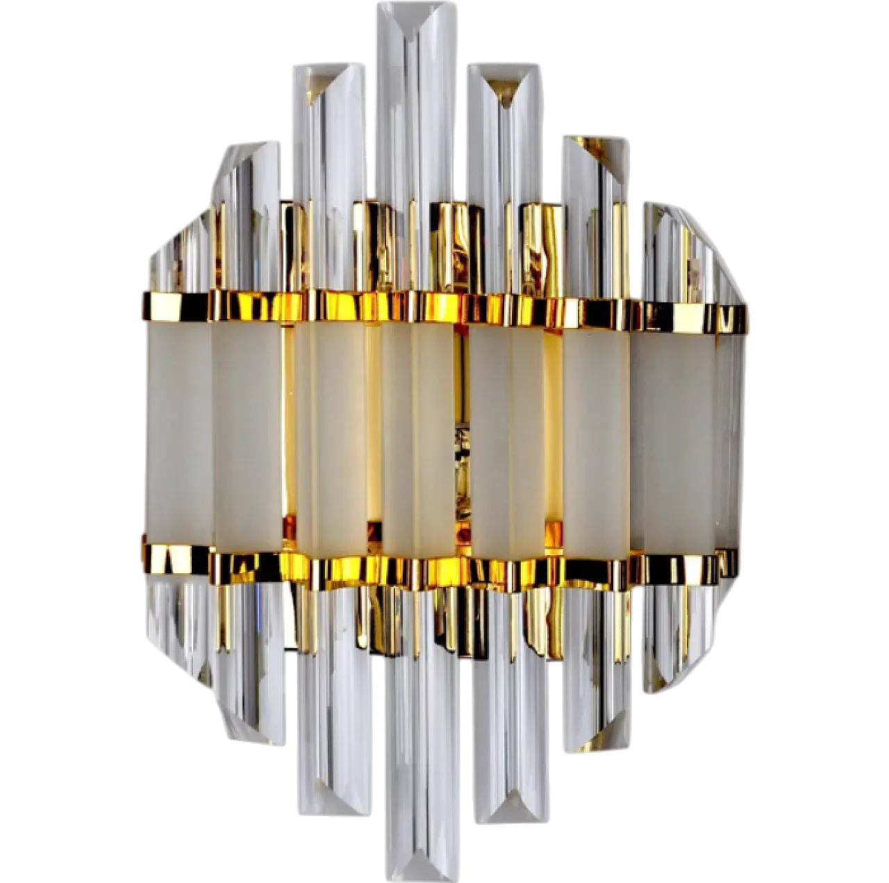 Applique in vetro di Murano e metallo dorato di Venini, anni '70 8