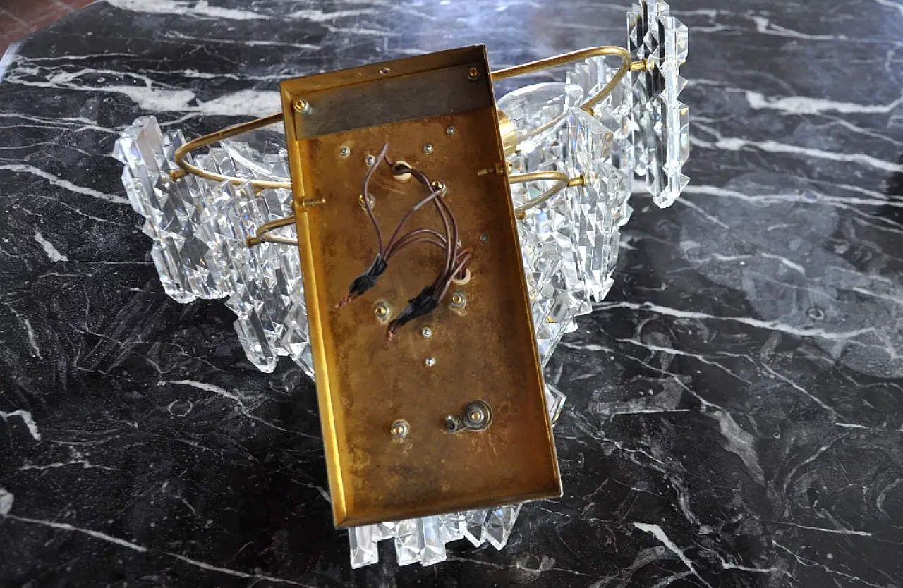 Applique Kinkeldey a 3 livelli in cristallo e metallo, anni '70 7