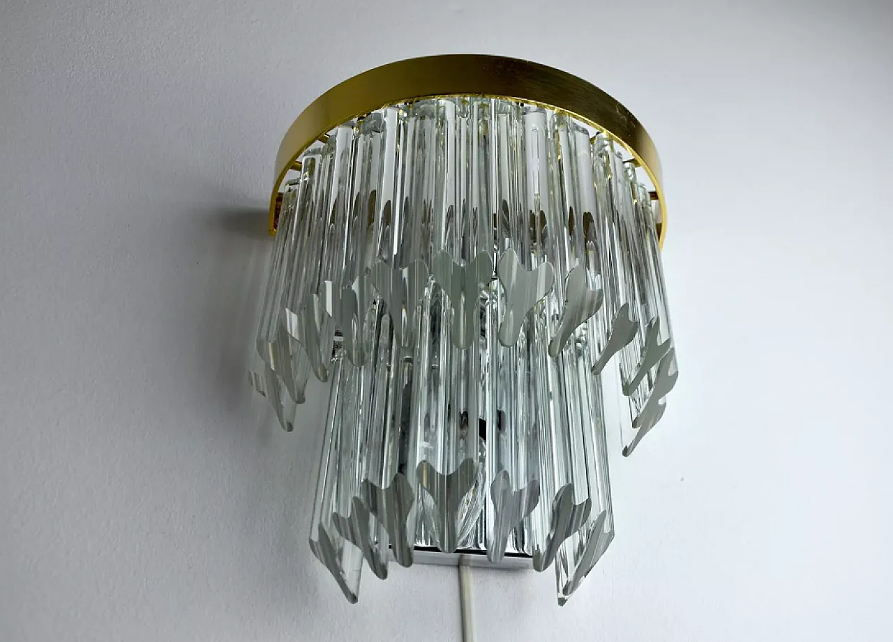 Lampada da parete Triedi in vetro di Murano, anni '70 4