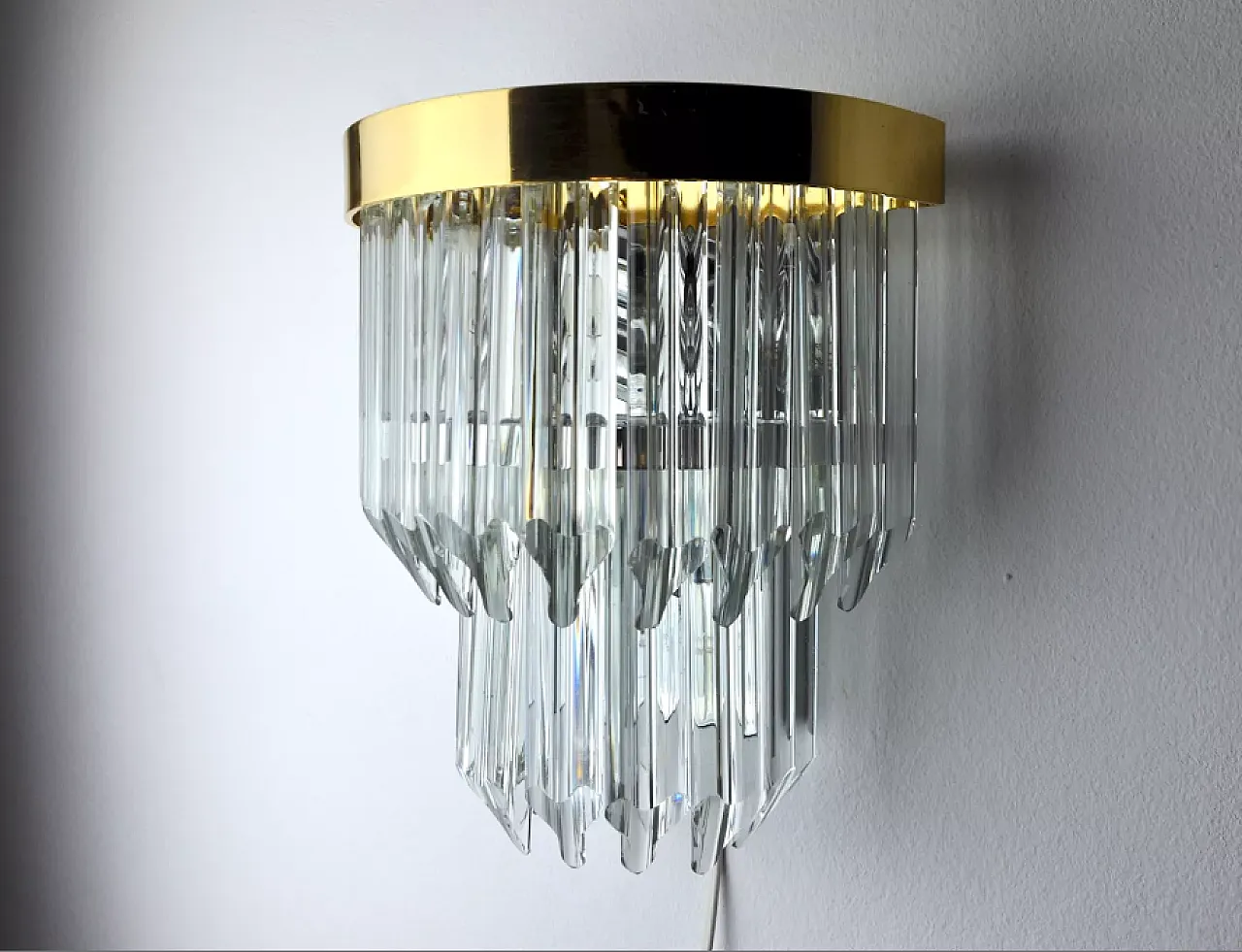 Lampada da parete Triedi in vetro di Murano, anni '70 8