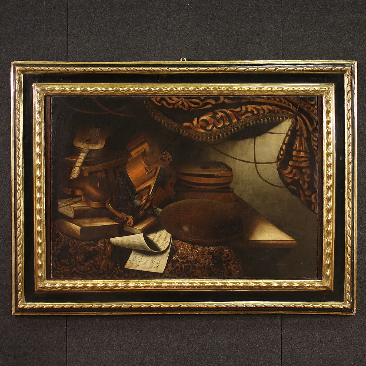 Natura morta con strumenti, dipinto di Scuola lombarda, ‘700 1