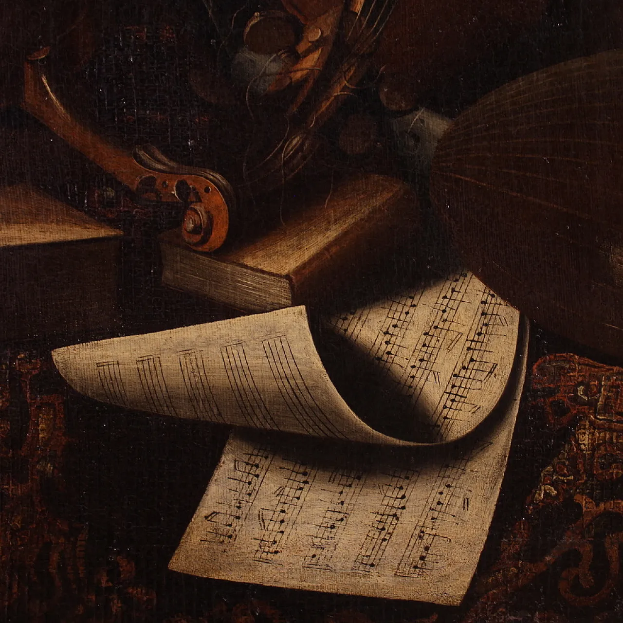 Natura morta con strumenti, dipinto di Scuola lombarda, ‘700 4