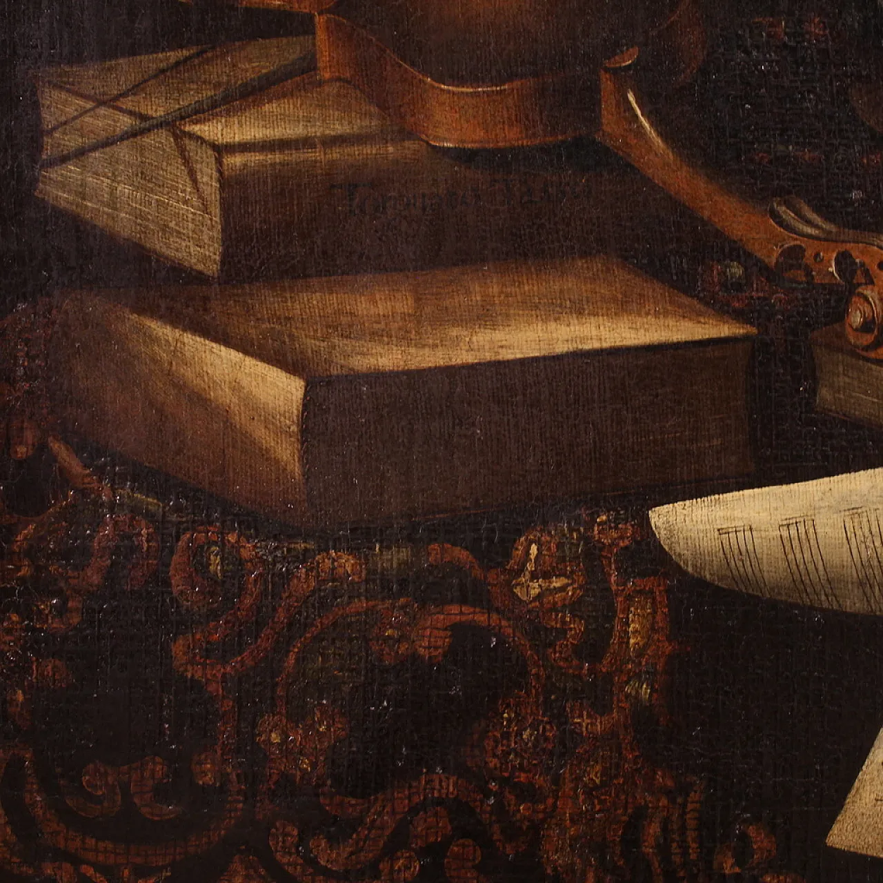 Natura morta con strumenti, dipinto di Scuola lombarda, ‘700 5