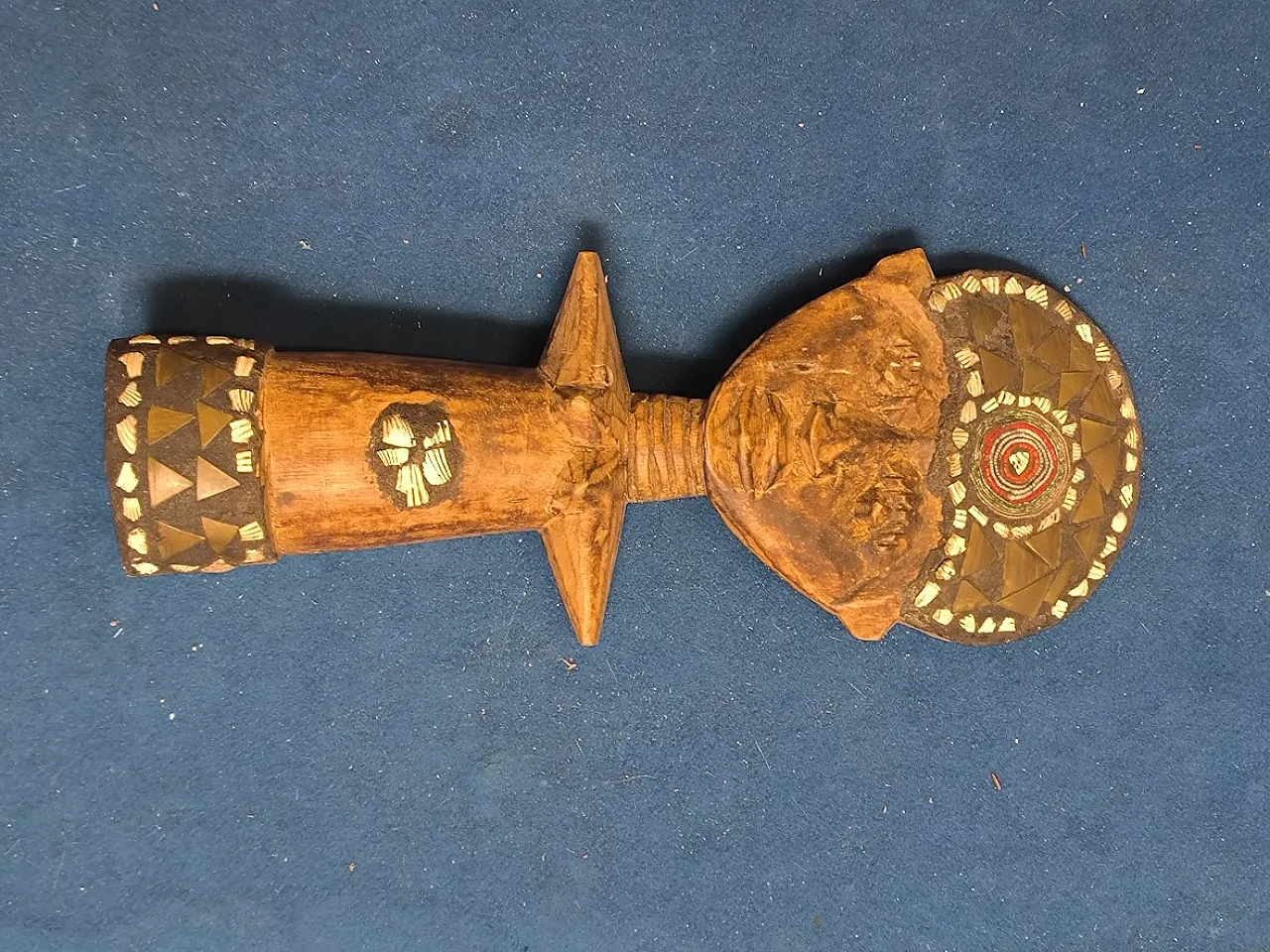 Antica bambola in legno e decori vari Zaire, '900 1