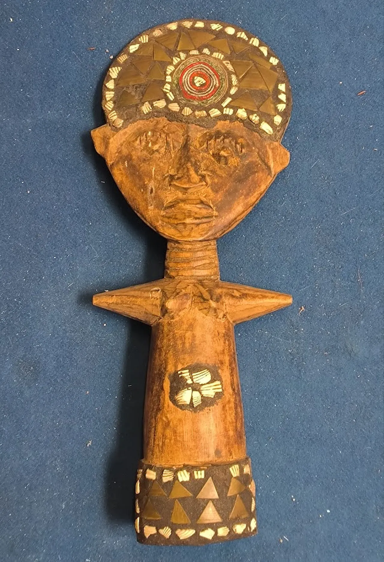 Antica bambola in legno e decori vari Zaire, '900 4