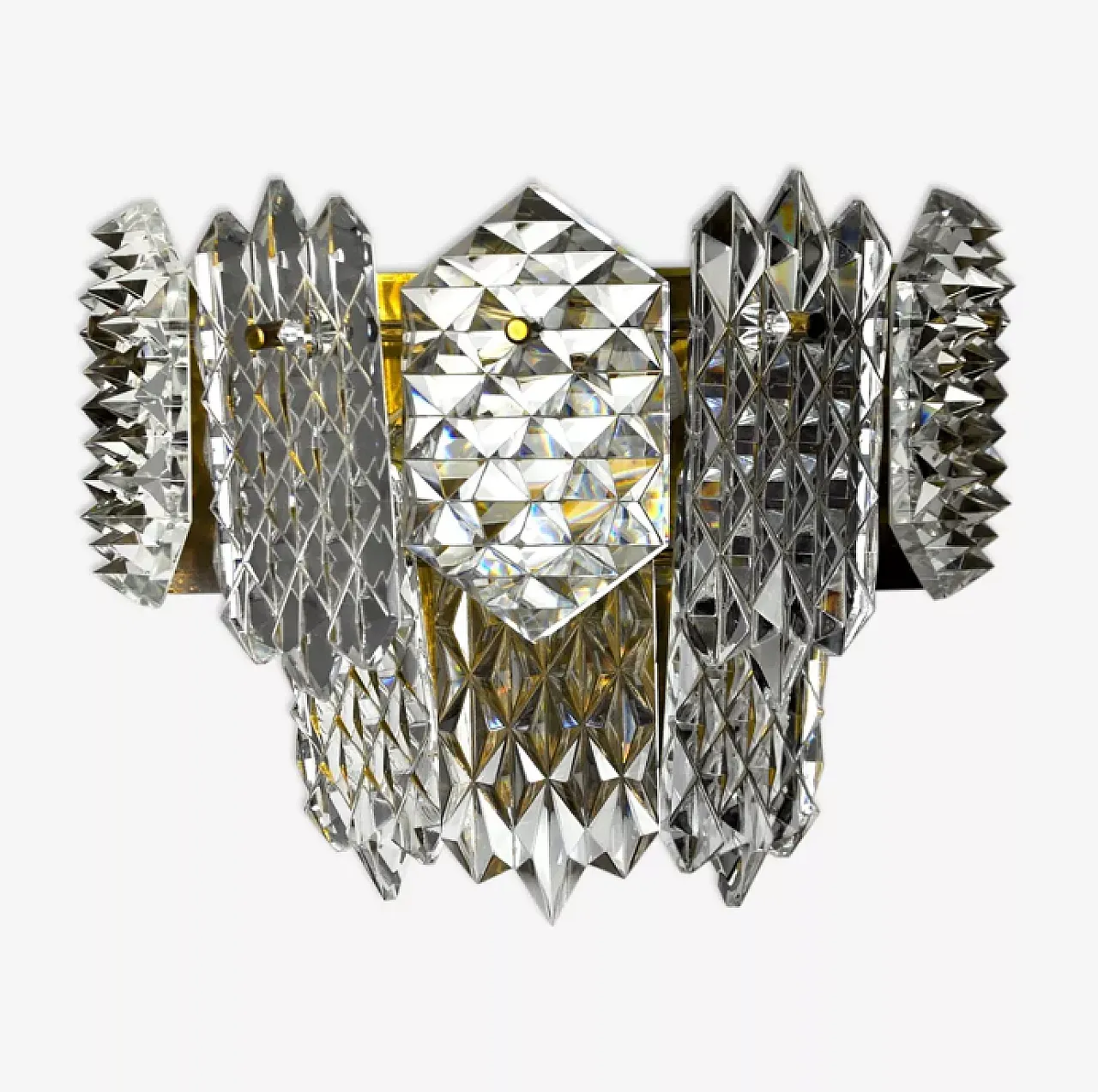 Kinkeldey 8-crystal wall lamp, 1970s 1