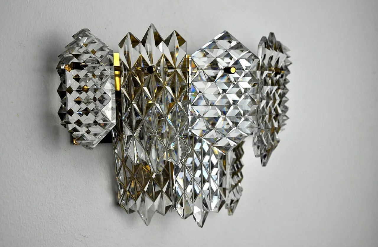 Kinkeldey 8-crystal wall lamp, 1970s 3