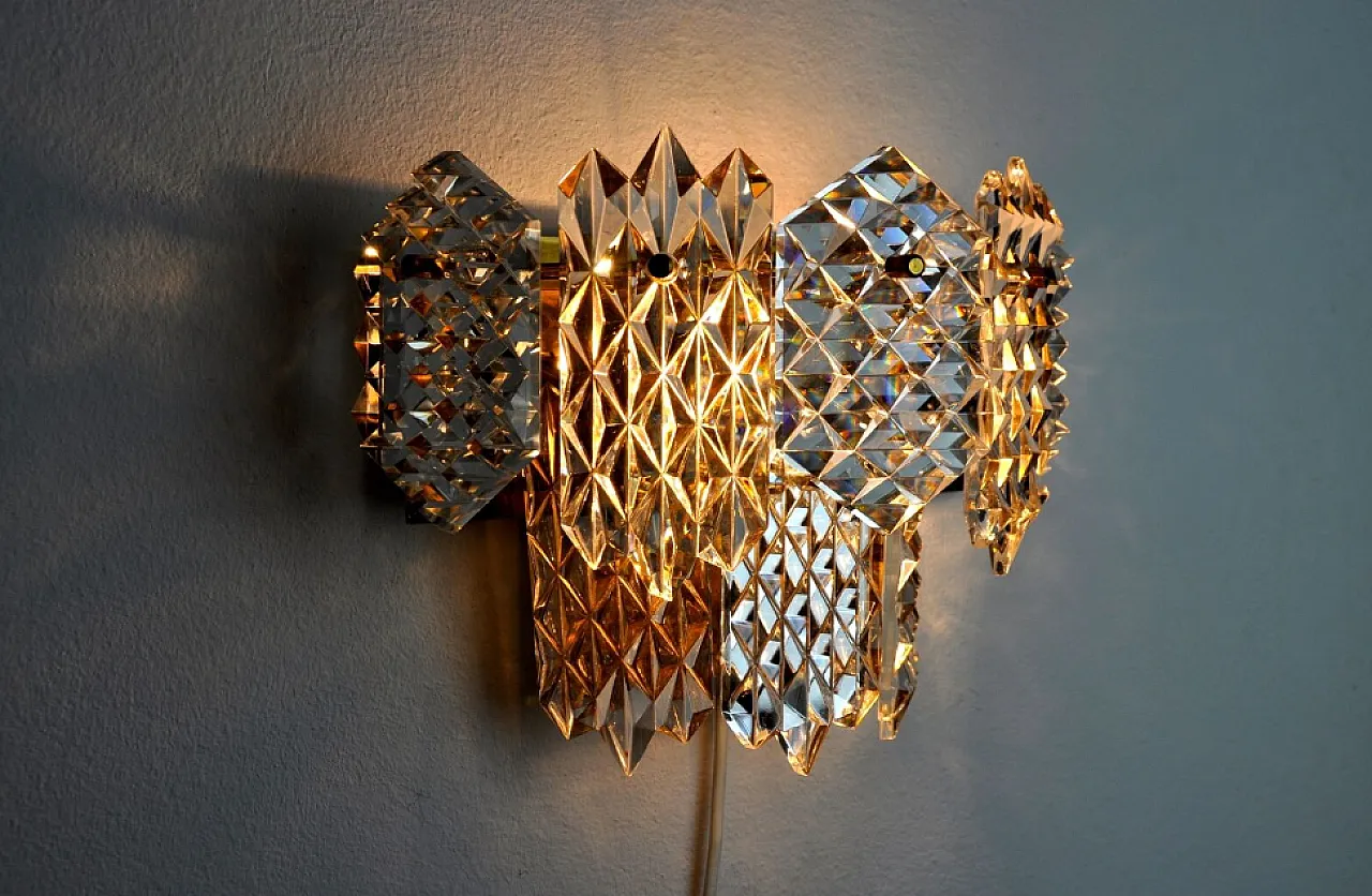 Kinkeldey 8-crystal wall lamp, 1970s 6