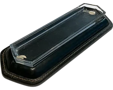 Portapenne in pelle di Stitch nello stile di Jacques Adnet, anni '50