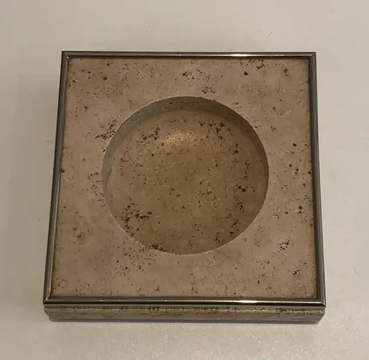 Videopoche in travertino e cromo nello stile di Willy Rizzo, anni '70 3