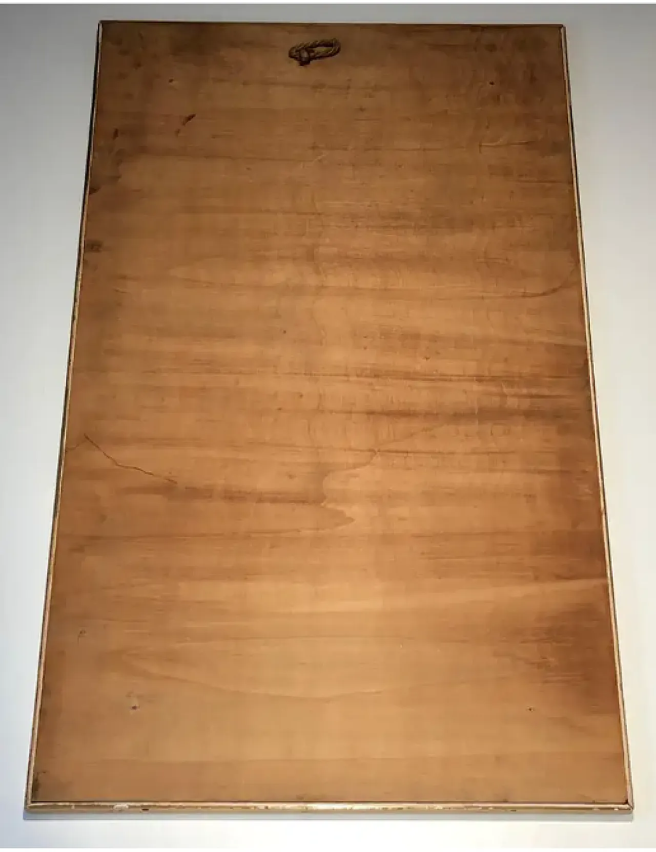 Specchio inciso con decorazioni in oro e rosso, anni '70 10