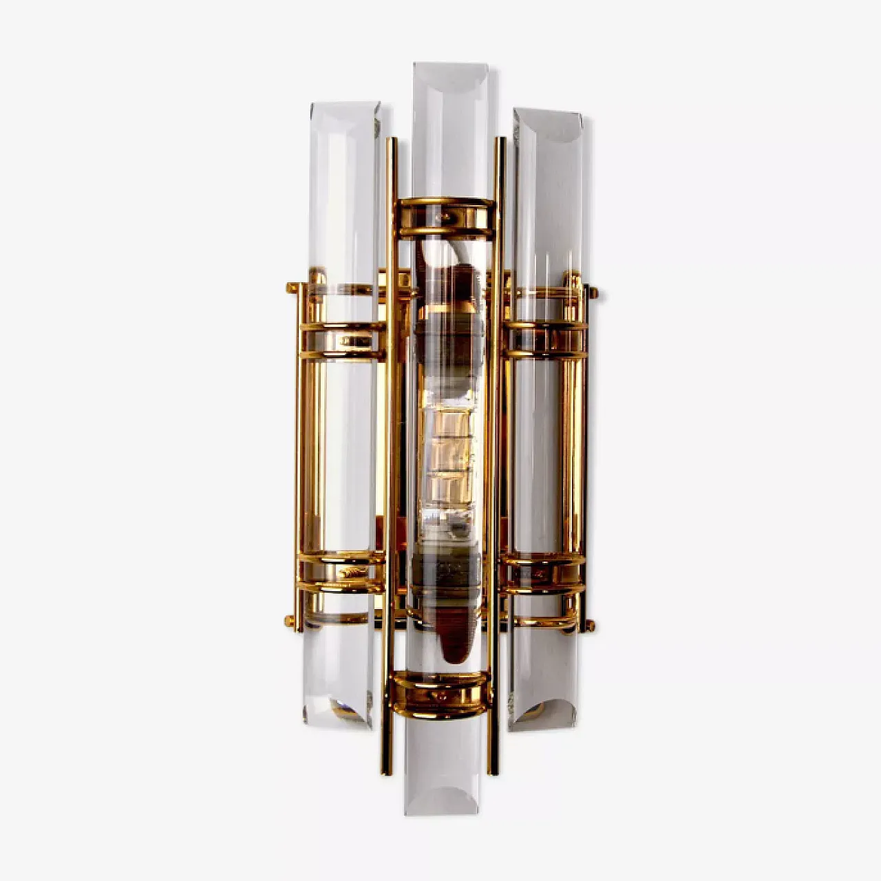 Lampada da parete Triedi in vetro di Murano, anni '70 1