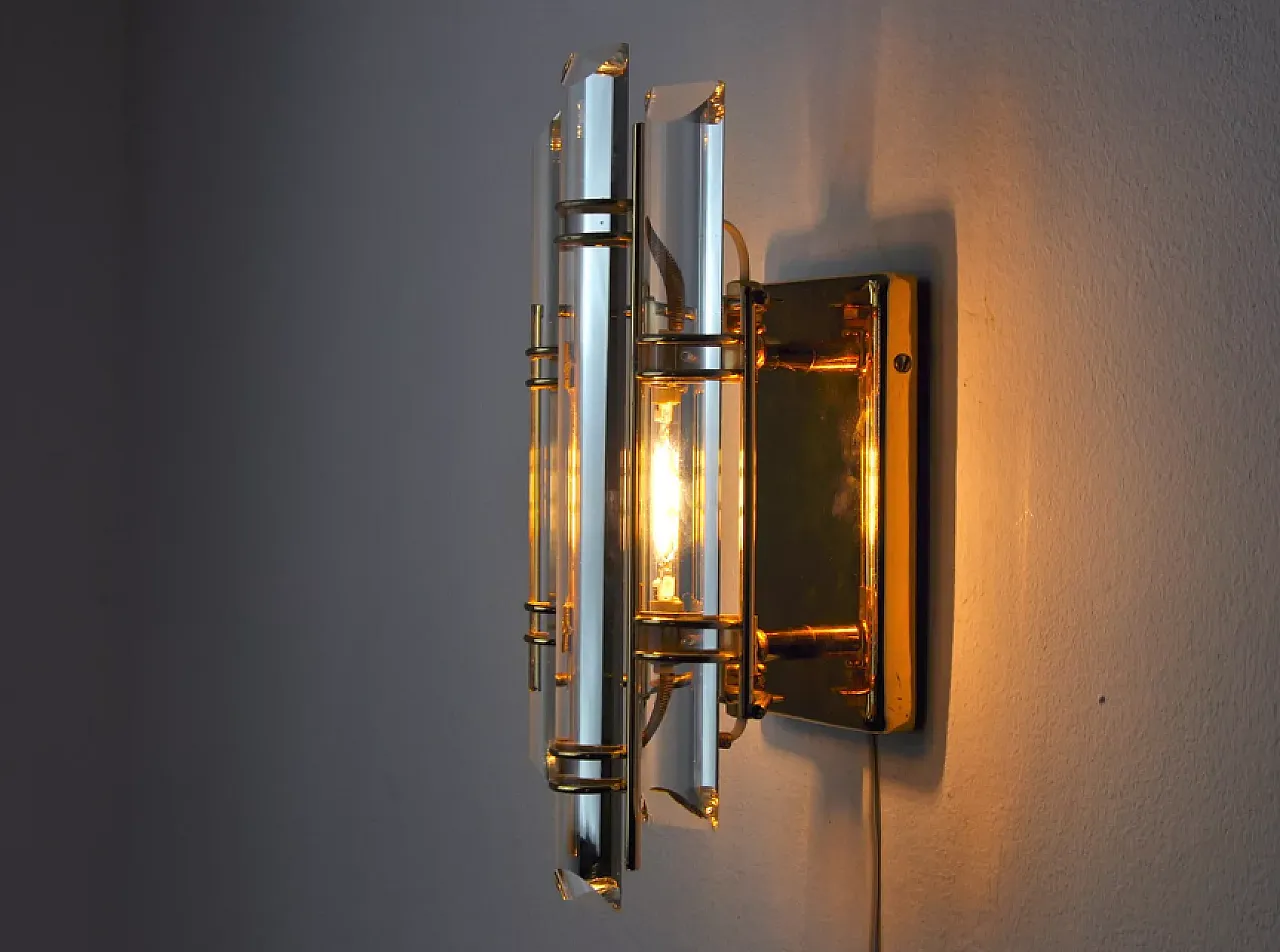 Lampada da parete Triedi in vetro di Murano, anni '70 6