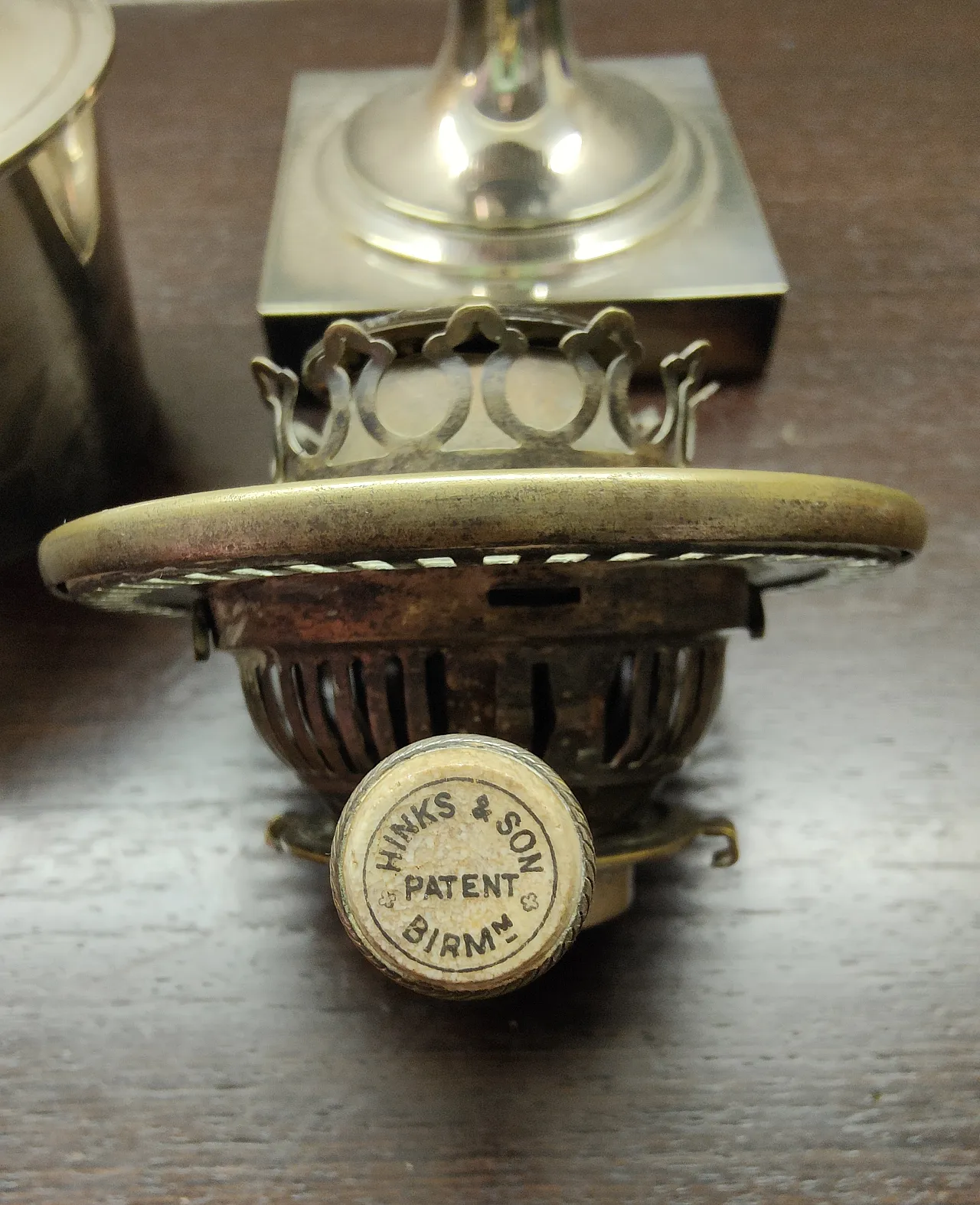 Struttura di lampada ad olio vittoriana in silver. Inghilterra 2