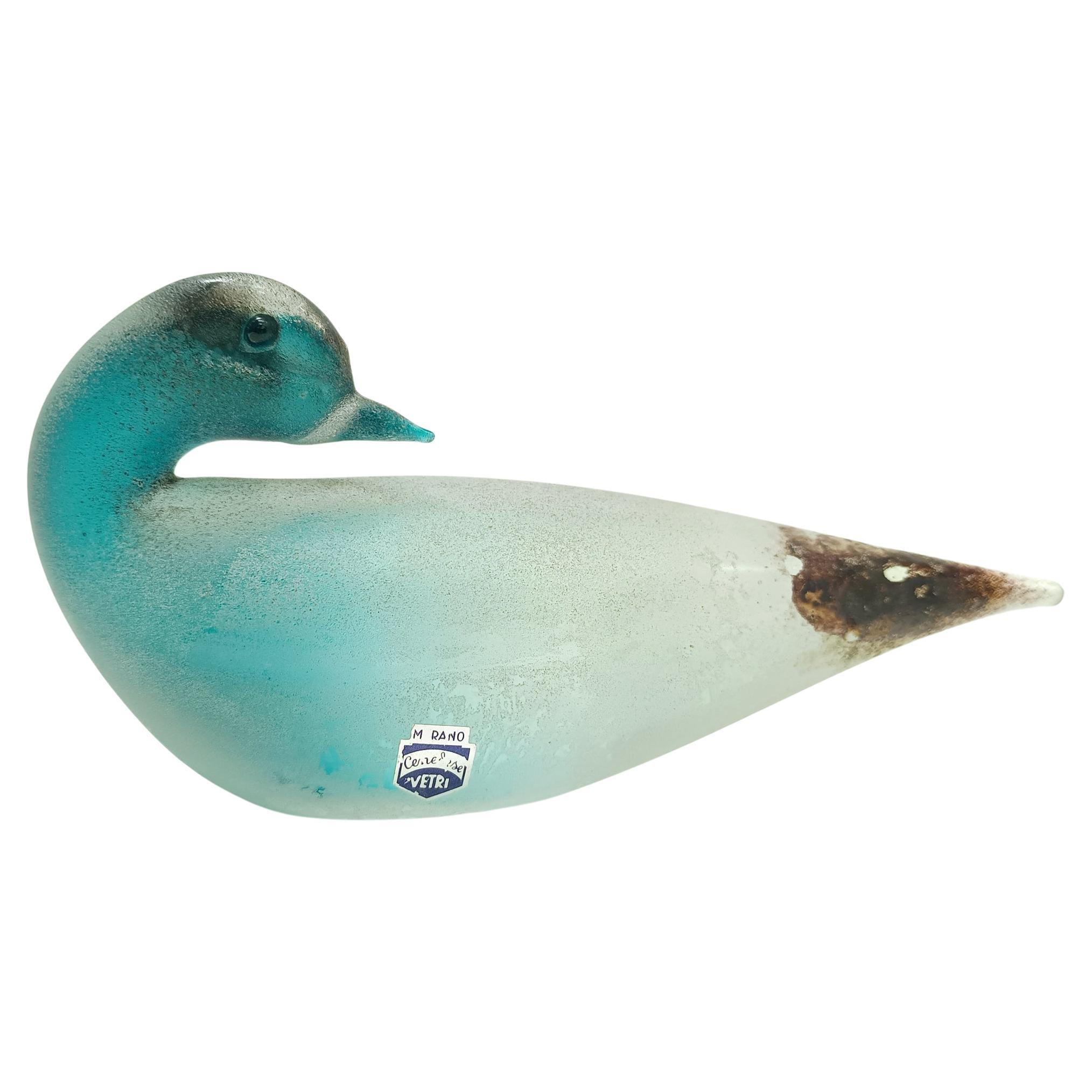 Teal Scavo Glass Bird by Gino Cenedese, 60s | intOndo