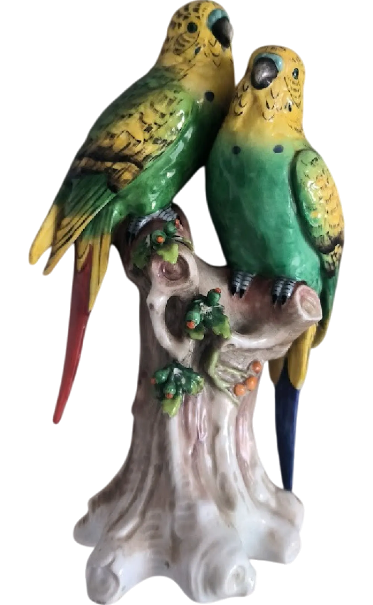 Pair of parrots in Capodimonte porcelain, 1950s 6