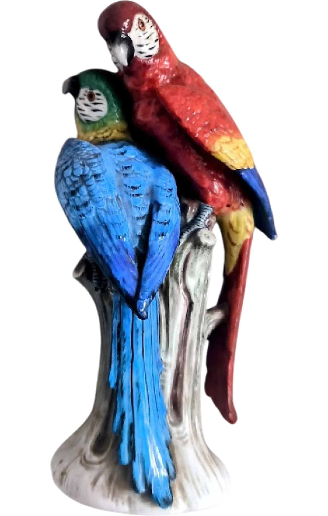 Coloured parrot tiles in Capodimonte porcelain, 1950s 6