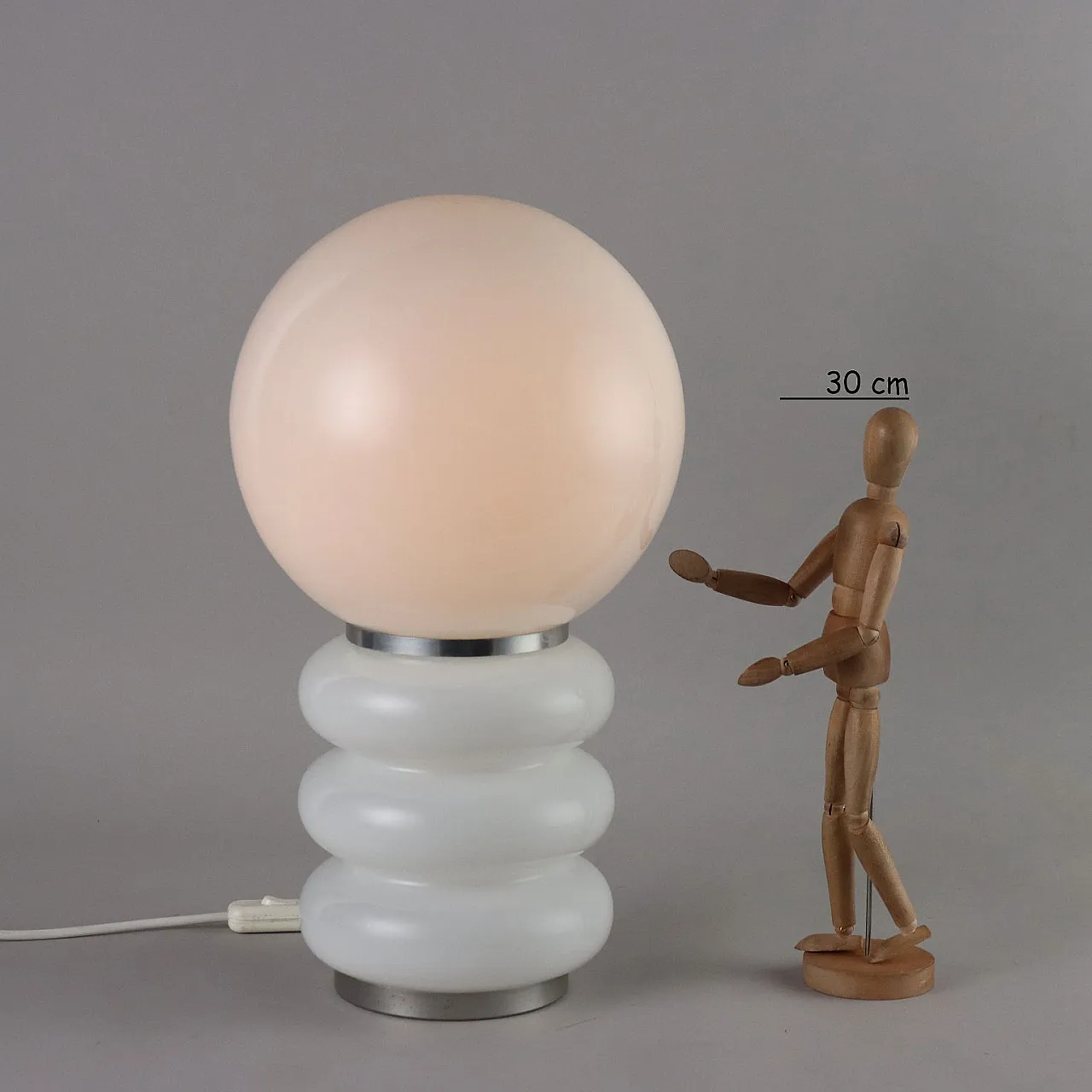 Table lamp in glass and chromed aluminium, 1960s 2