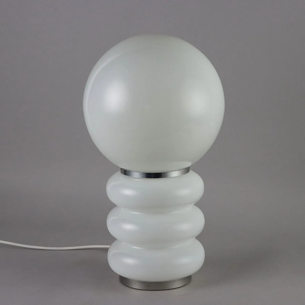 Table lamp in glass and chromed aluminium, 1960s 4